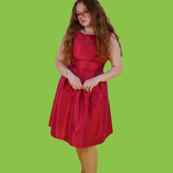 Alfred Sung D448 Sangria Pink Formal Bridesmaid Prom Midi Dress, 10 - Picture 2 of 8